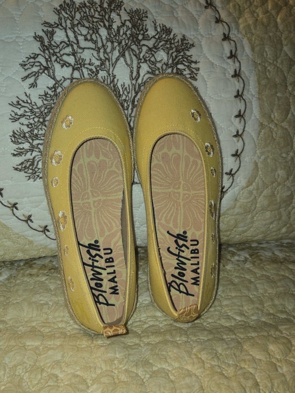 Blowfish Malibu Yellow Canvas Floral Ballet Flats